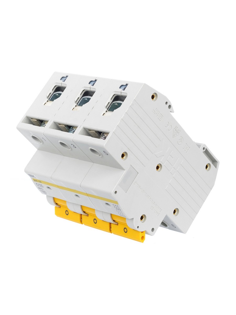 3 полюсные (трехполюсные) Автоматический выключатель IEK KARAT ВА47-150 3Р 125А 15кА х-ка C MVA50-3-125-C 