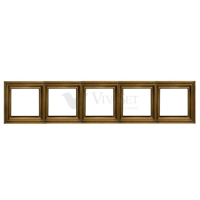 Рамки Jung Eco Profi Standart Рамка пятерная Jung Eco Profi Deco античная латунь EPD485AT