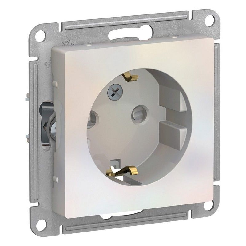 AtlasDesign Жемчуг Розетка Systeme Electric AtlasDesign Жемчуг с/з со шторками, 16А, ATN000445