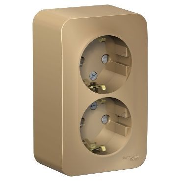 Blanca титан розетки и выключатели Розетка SE Blanca 2-ая Титан наружный с/з со шторками BLNRA011204