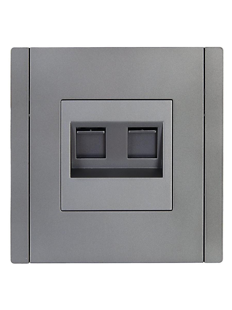 IEK FORTE&PIANO Сталь Розетка IEK FORTE&PIANO Сталь двойная RJ11+RJ45 кат.5E FP535