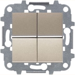 Механизмы ABB Zenit Шампань Переключатель двухклавишный 16А АББ Зенит (шампань)