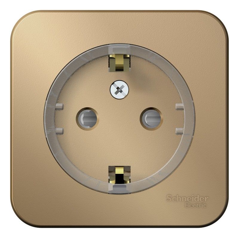 Blanca титан розетки и выключатели Розетка SE Blanca с/з Титан наружный со шторками (компакт) изолир. пластина BLNRA111114