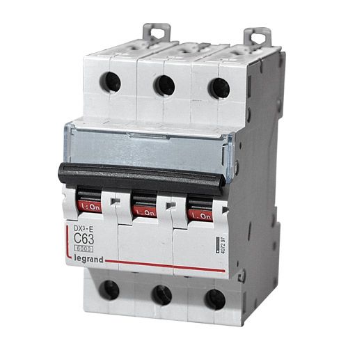 3 полюсные (трехполюсные) Автоматический выключатель Legrand DX3-E 3P 63А (С) 6000/6kA 407297