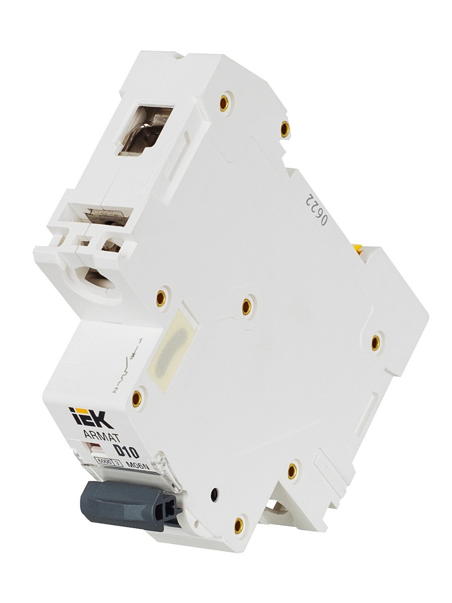 1 полюсные (однополюсные) Автоматический выключатель IEK ARMAT M06N 1P D 10А AR-M06N-1-D010 
