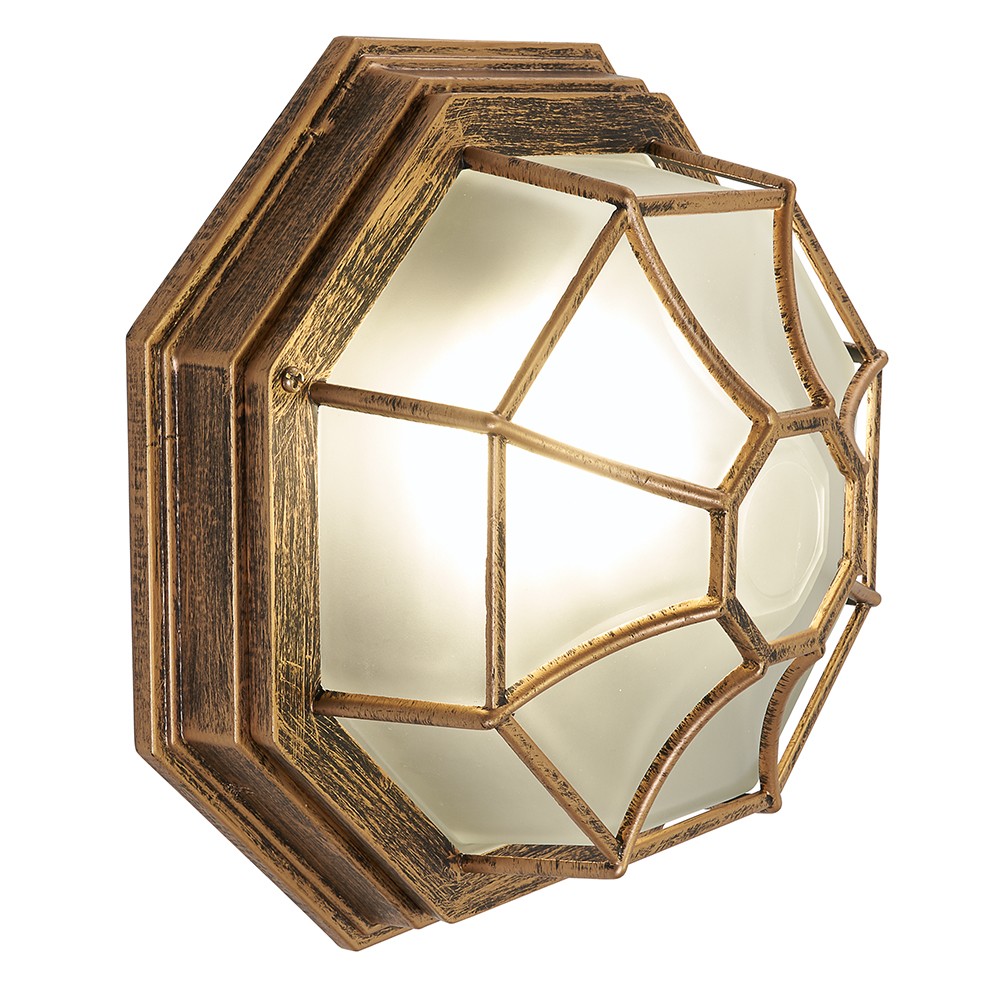 Уличные настенные светильники Светильник садово-парковый Feron PL661  60W E27 230V черное золото 11651