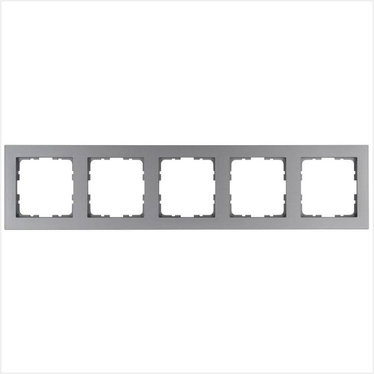 JASMART G - розетки и выключатели Рамка JASMART G-Classic 5-постовая Алюминий G1005S