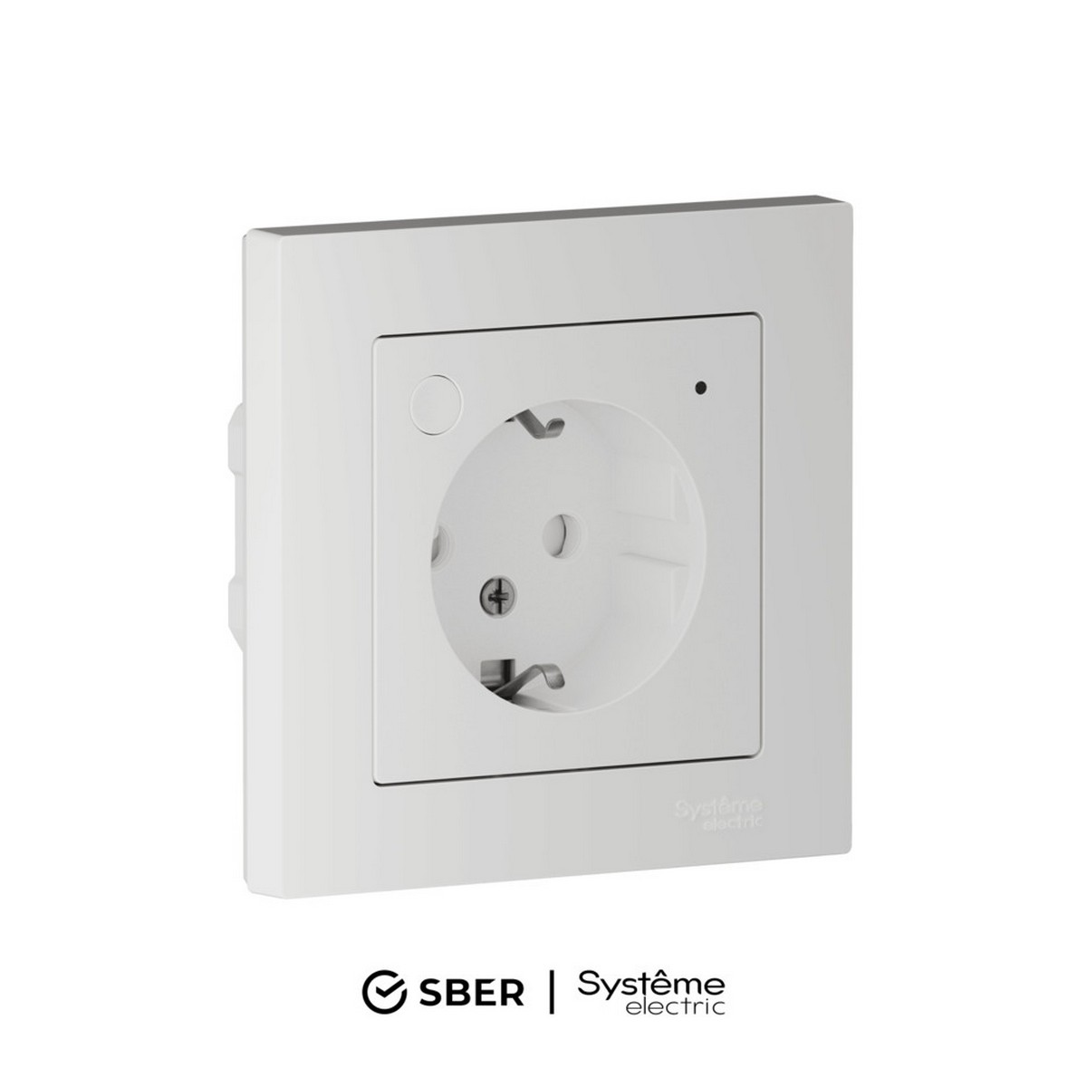 AtlasDesign Белый Розетка SBER SE AtlasDesign Smart Белый с заземл., со шт., Zigbee ATN000145Z