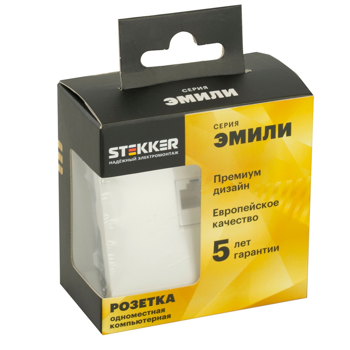Эмили - Розетки и выключатели Stekker Розетка компьютерная 1-ая RJ-45 STEKKER Эмили RST00-5117-01 белый фарфор soft touch 49873