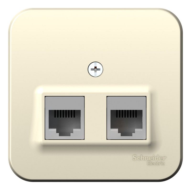 Blanca молочные розетки и выключатели Розетка SE Blanca 2-ая Молочная наружный компьютерная RJ45 кат.5E изолир. пластина BLNIA045452