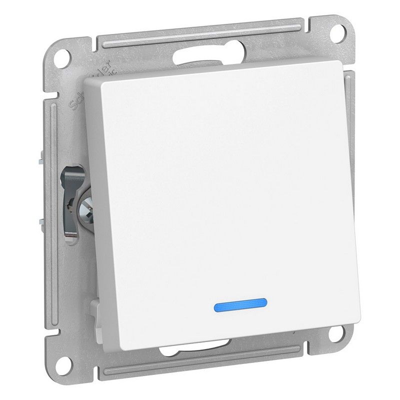 AtlasDesign Белый Переключатель 1-клавишный Systeme Electric AtlasDesign белый с подсветкой, сх.6а, ATN000163