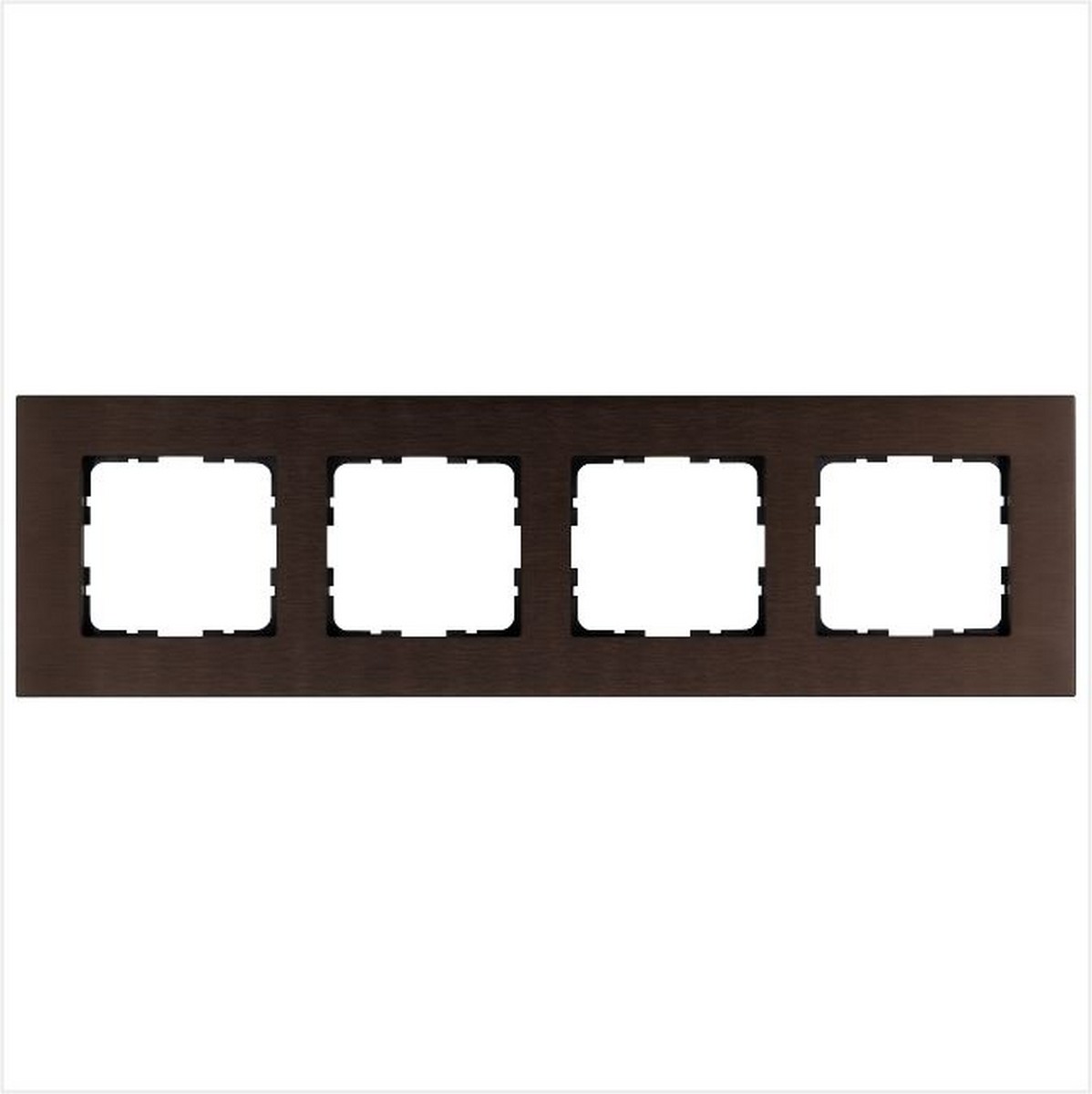 JASMART G - розетки и выключатели Рамка JASMART 4-постовая алюминий Brown METAL G1004AZ