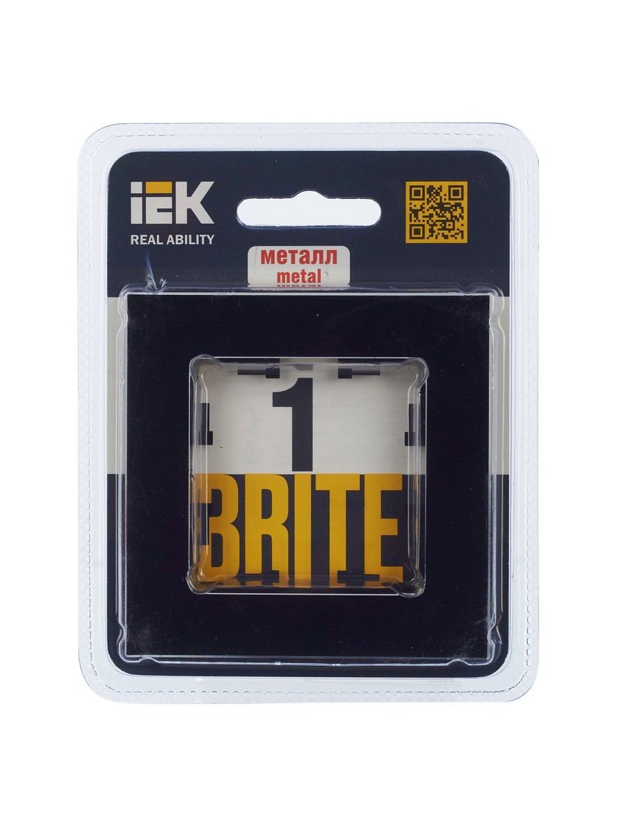 IEK Brite Рамки Рамка IEK BRITE 1-местная РУ-1-1-БрЧ металл черный BR-M12-M-K02