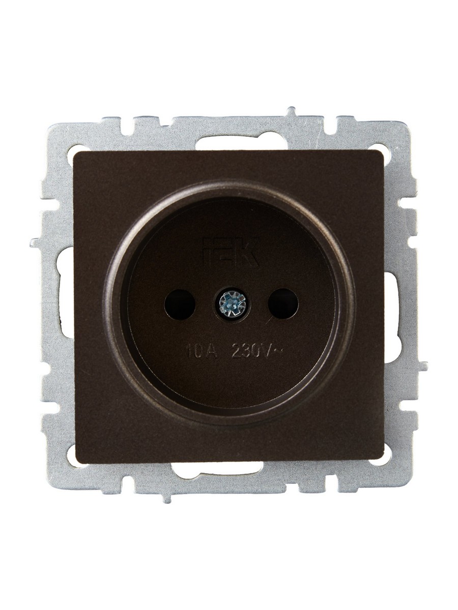 IEK Brite Бронза Розетка IEK BRITE BASE Темн.бронза без з/к с з/ш 10А РСш10-2-БрТБ BR-R13-10-K45