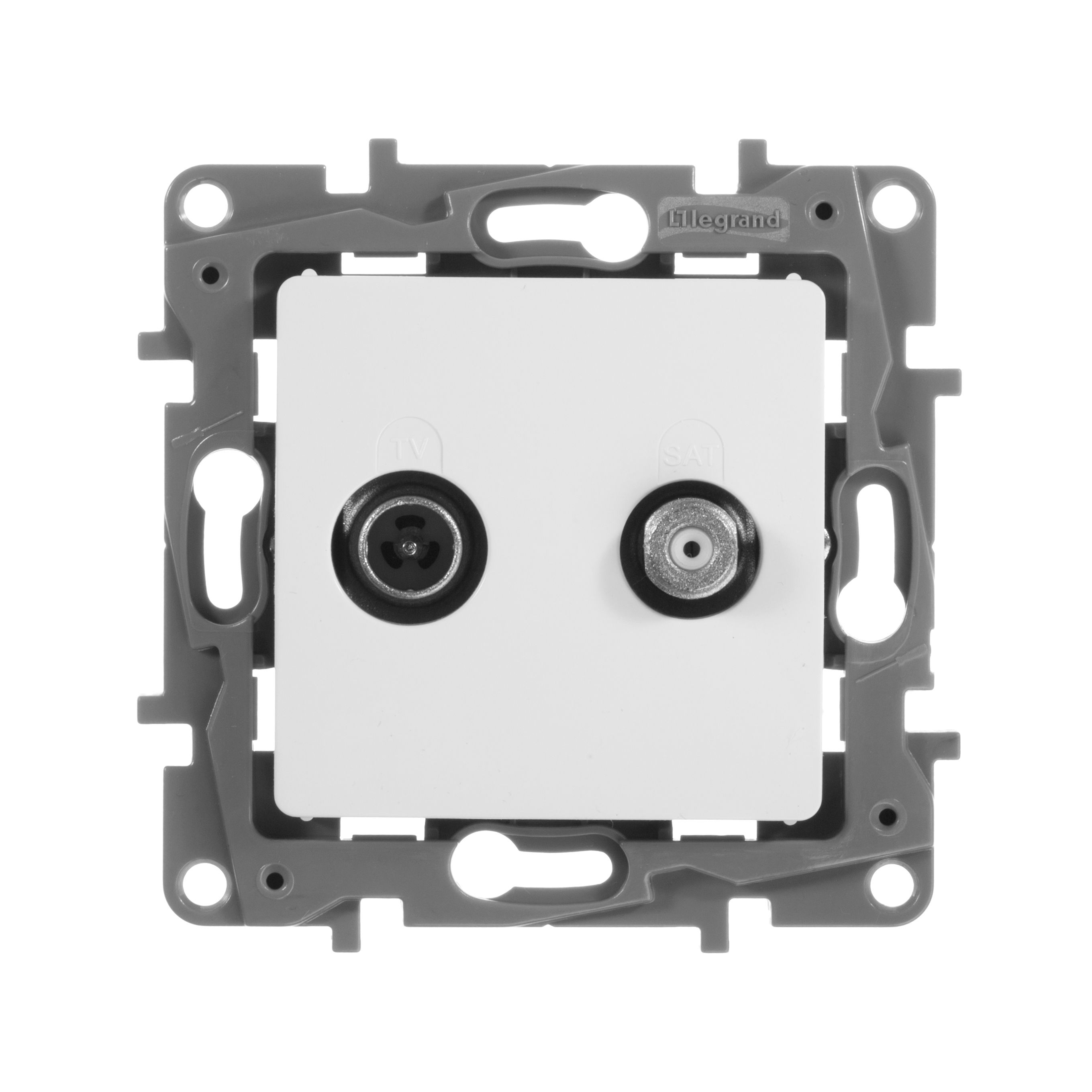 Legrand Etika Белый Розетка TV/SAT Legrand Etika белый 2-х кабелыйьная 672257