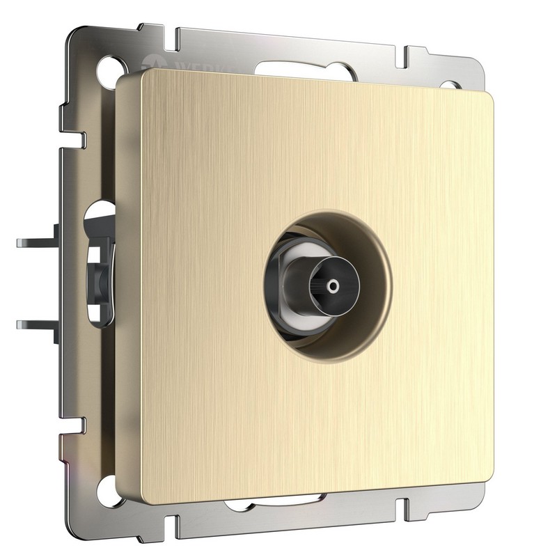 Werkel Шампань рифленный механизмы ТВ-розетка Werkel оконечная  (шампань рифленый) W1183010