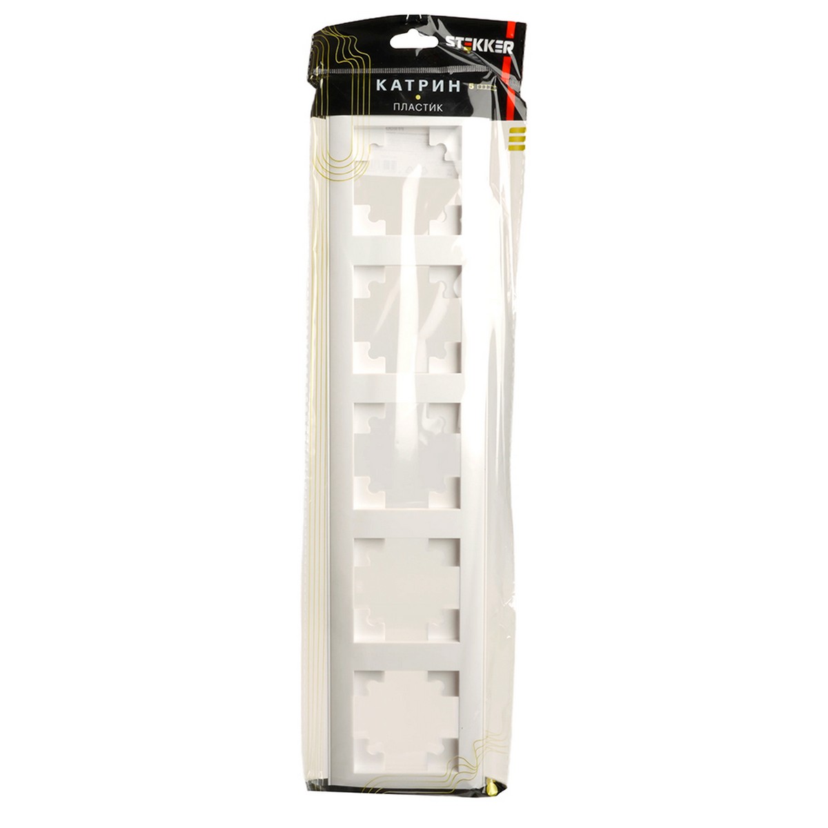 Катрин - Розетки и выключатели Stekker Рамка STEKKER 5-местная Катрин стекло белый PFR00-7005-01 39796