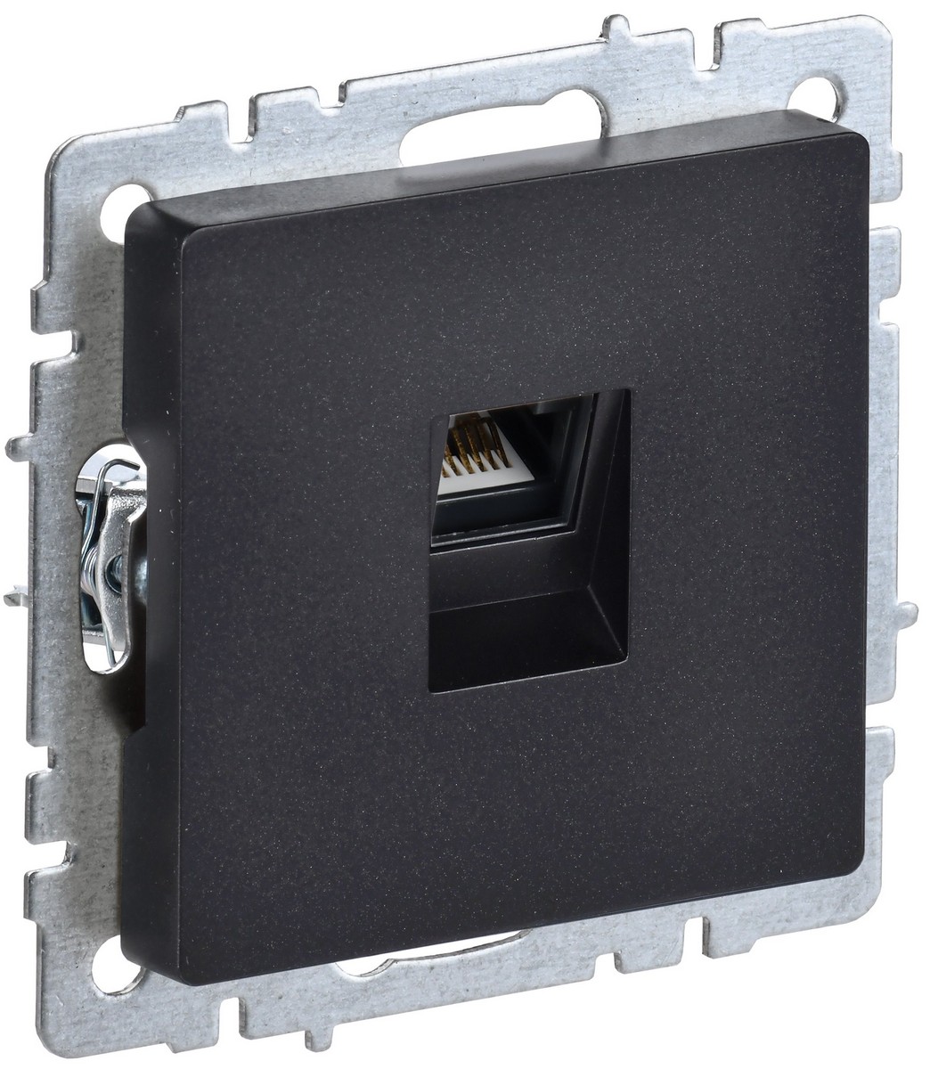 IEK Brite Черный Розетка IEK BRITE компьютерная RJ45 кат.5E РК10-БрЧ черный BR-K10-1-K02