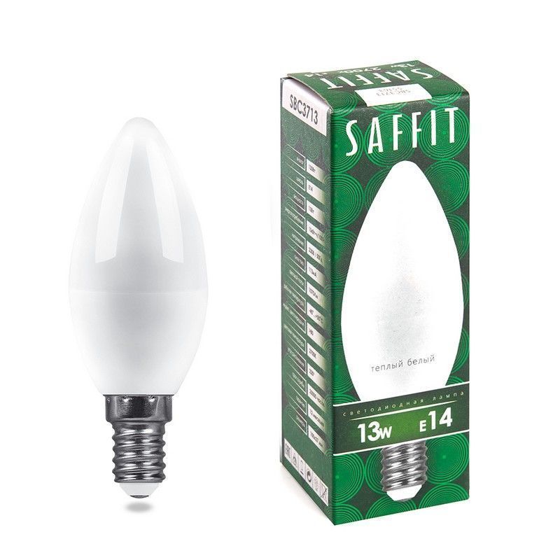 E14 Лампа светодиодная SAFFIT SBC3713 Свеча E14 13W 2700K 55163 