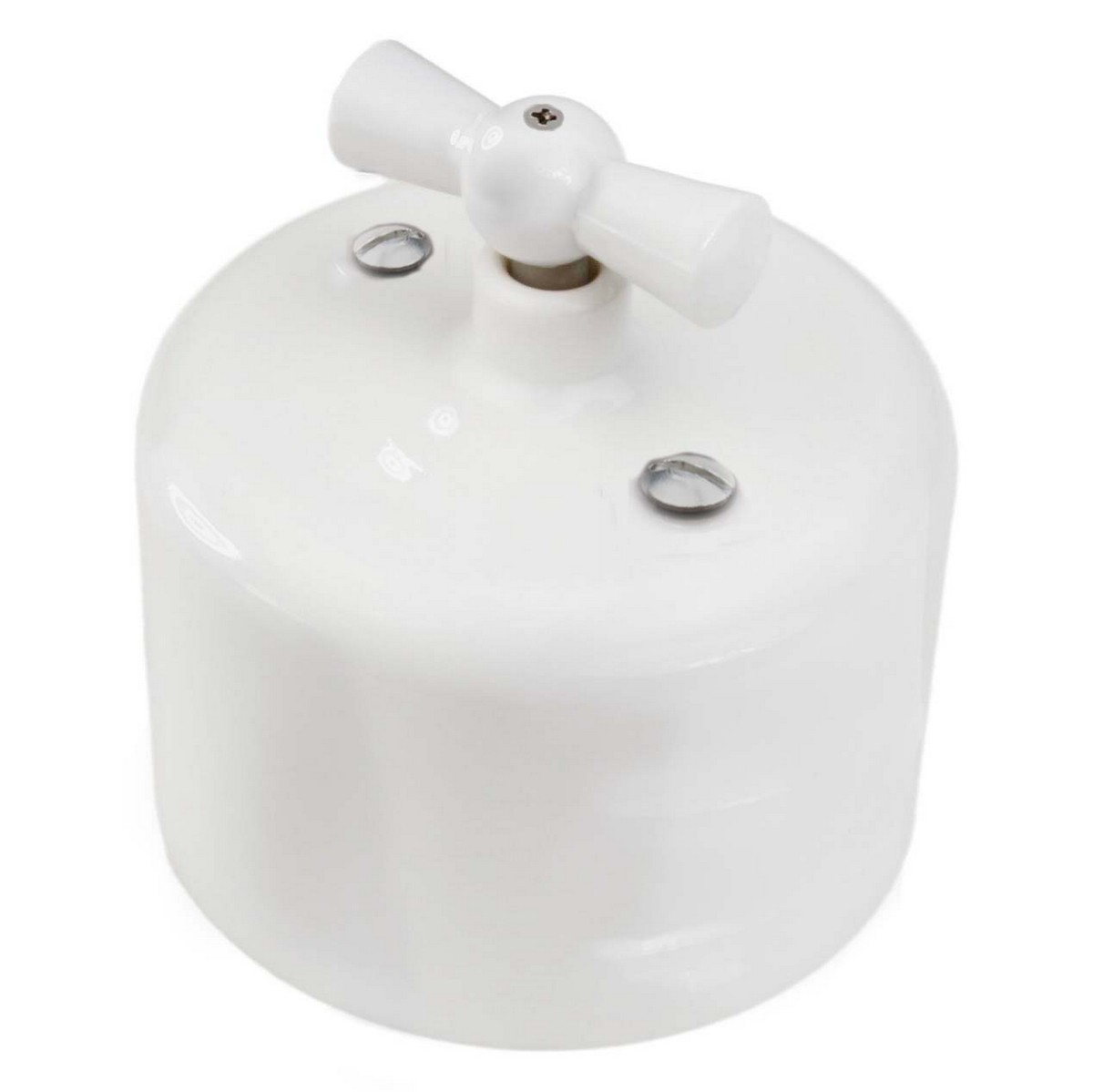 Bironi Лизетта - Ретро розетки и выключатели Выключатель BIRONI Ришелье Керамика Белый 1-кл R1-210-01