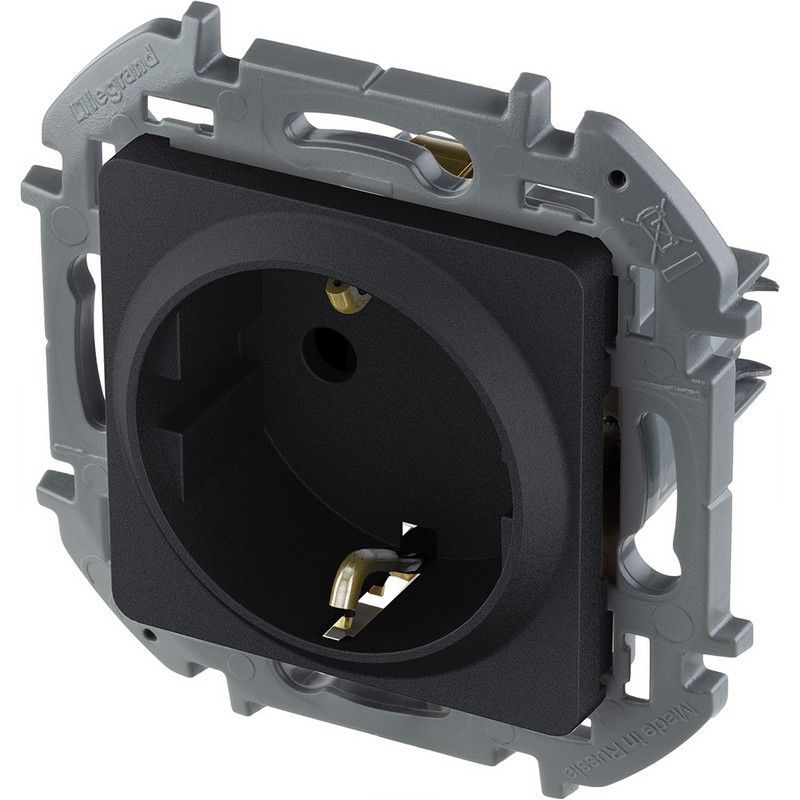 Legrand Inspiria Антрацит Розетка Legrand INSPIRIA Антрацит с заземлением 16 А 250 В 673723