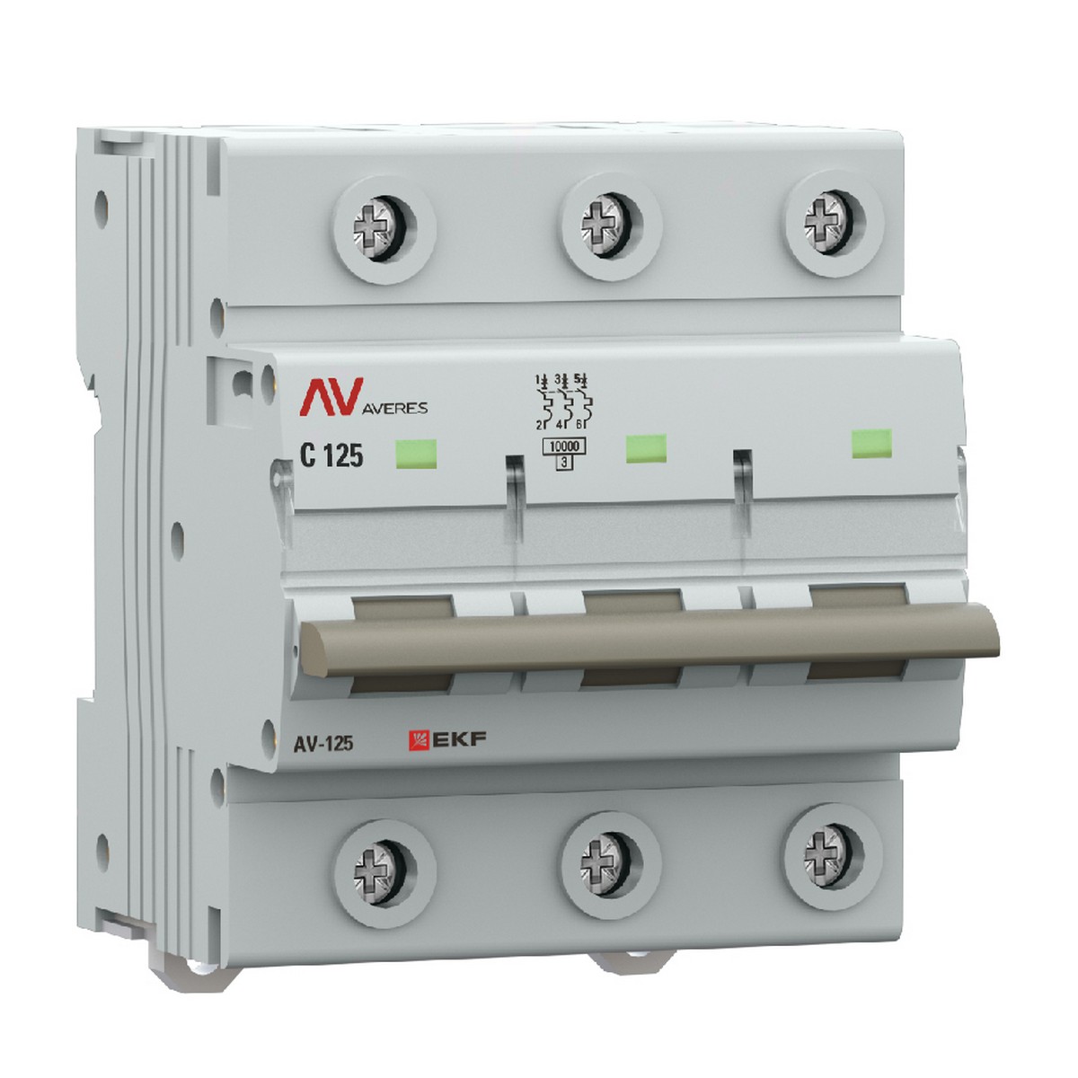 3 полюсные (трехполюсные) Автоматический выключатель EKF AV-125 3P 125A (C) 10kA AVERES mcb125-3-125C-av 