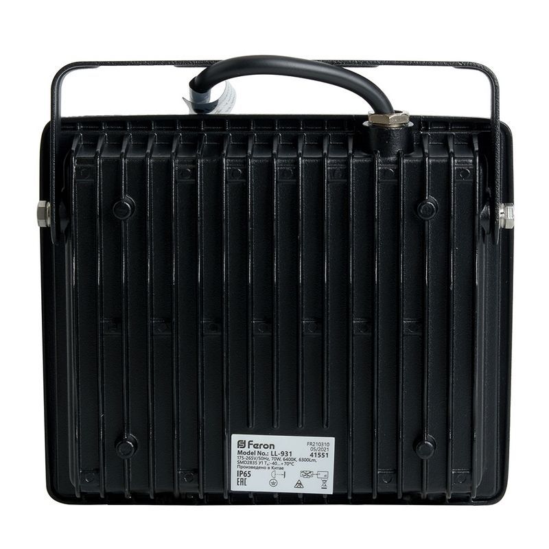 Прожекторы светодиодные Светодиодный прожектор Feron LL-931 IP65 70W Черный 6400K 41551 