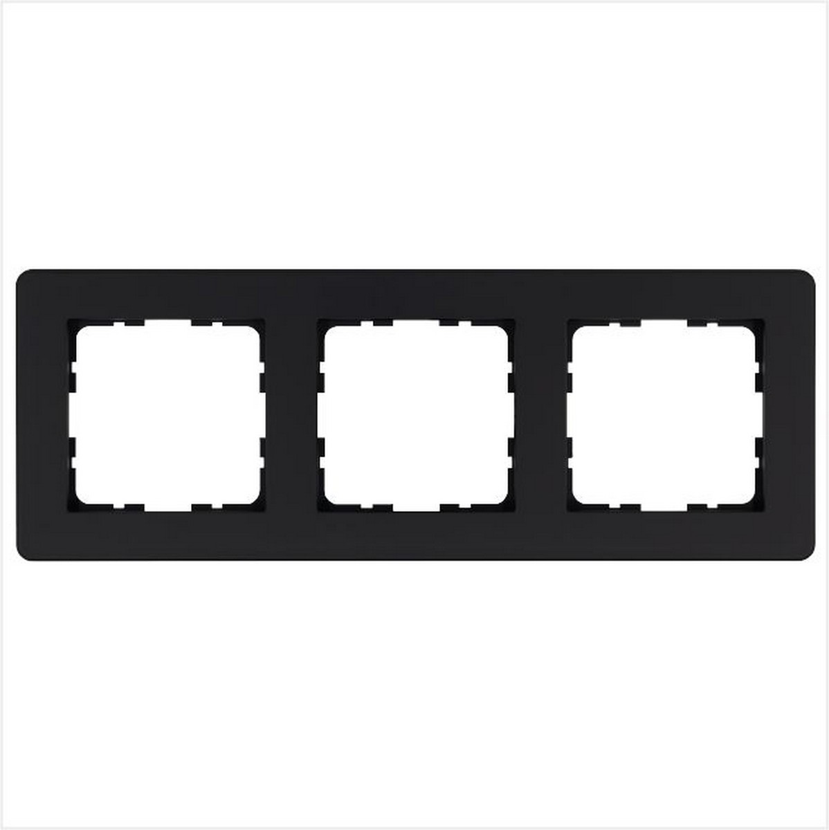 JASMART G - розетки и выключатели Рамка JASMART G-Flex 3-постовая черный матовый (soft touch) G1103PB