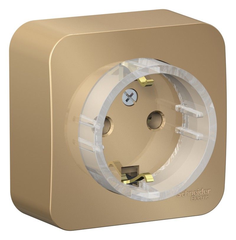 Blanca титан розетки и выключатели Розетка SE Blanca с/з Титан наружный без шторок (компакт) изолир. пластина BLNRA110114