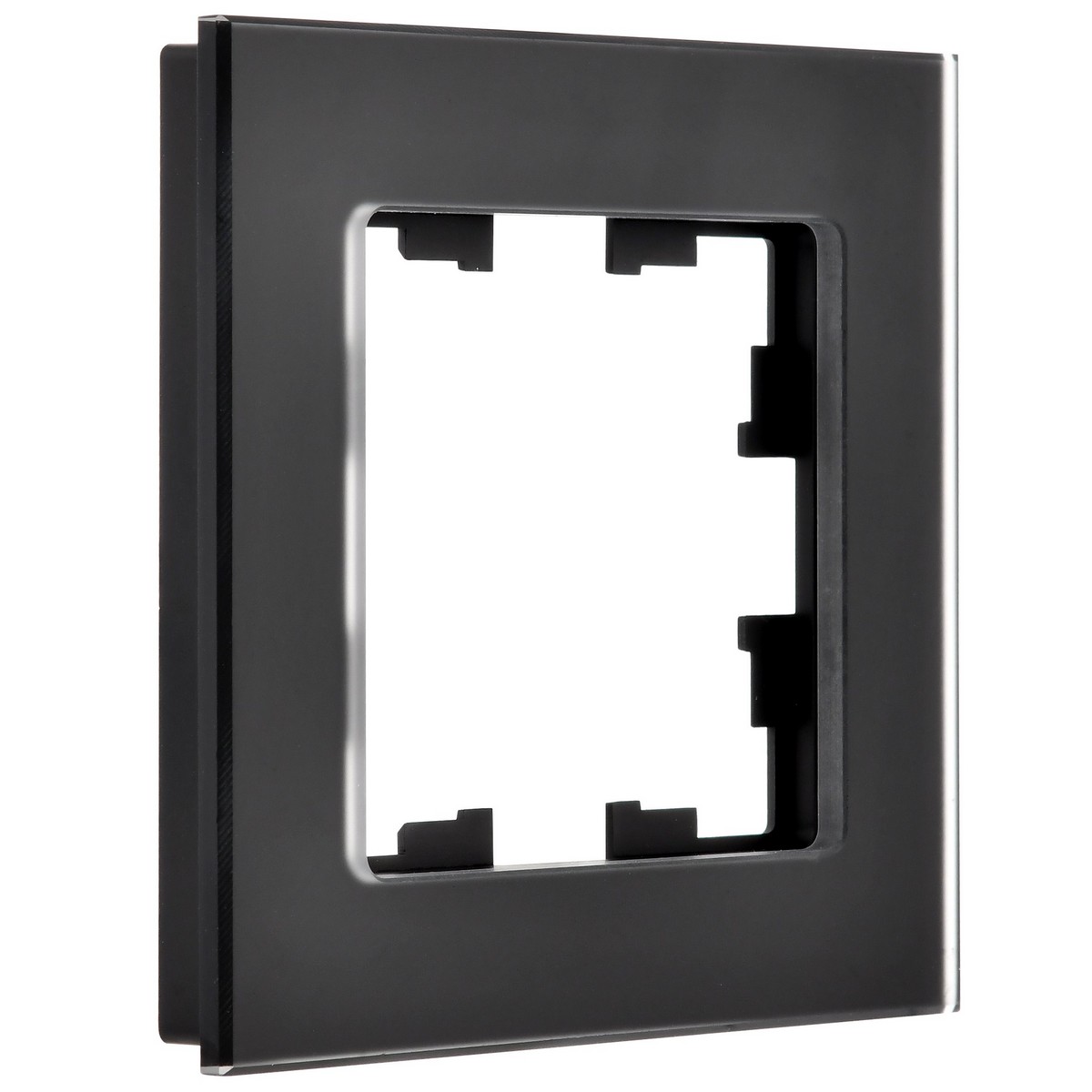 IEK Brite Рамки Рамка IEK BRITE DECOR Черный матовый стекло 1-м РУ-1-2-Бр BR-M12-G-31-K02