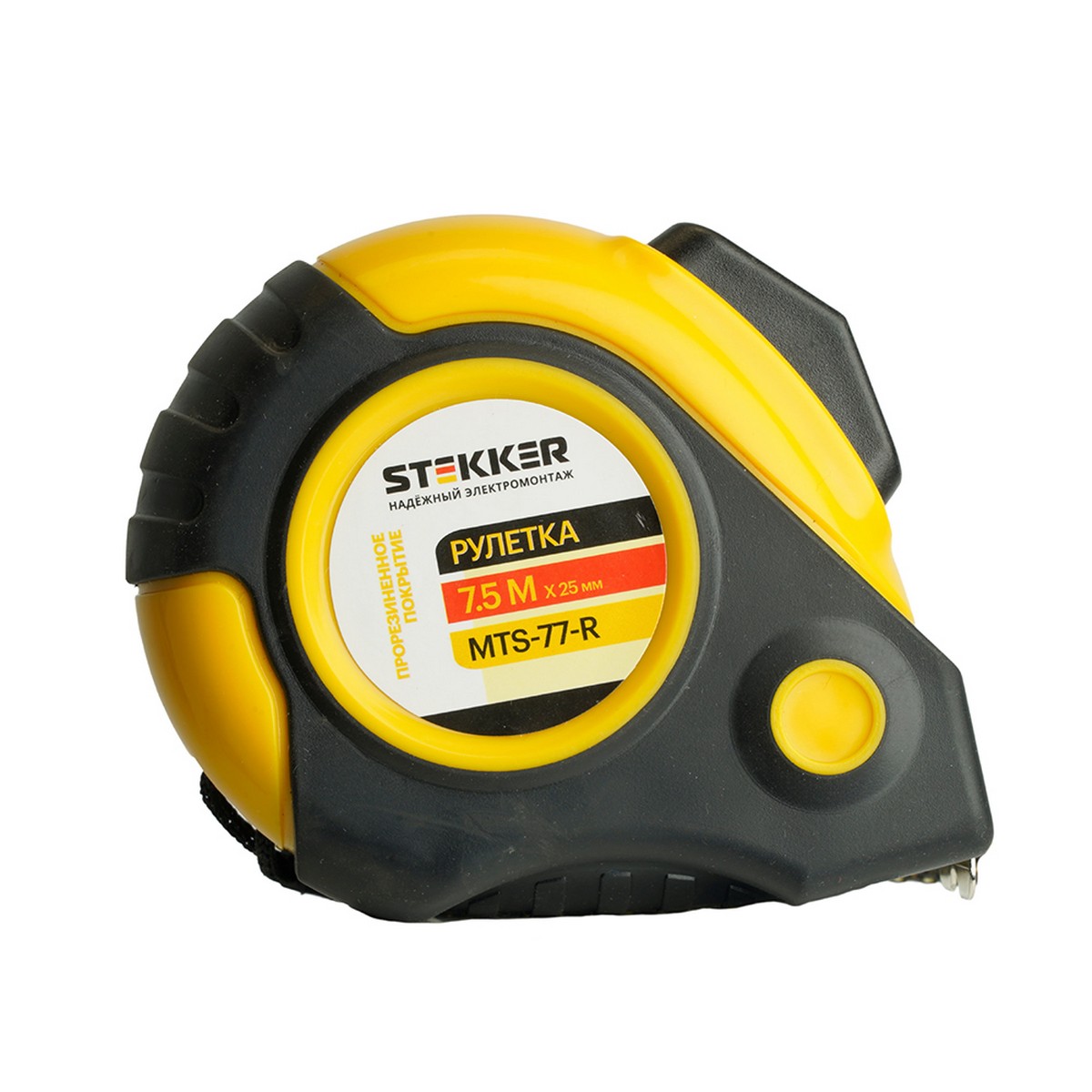 Рулетка STEKKER MTS-77-R 7,5 м х 25 мм прорезиненное покрытие, автостоп 50203 фото