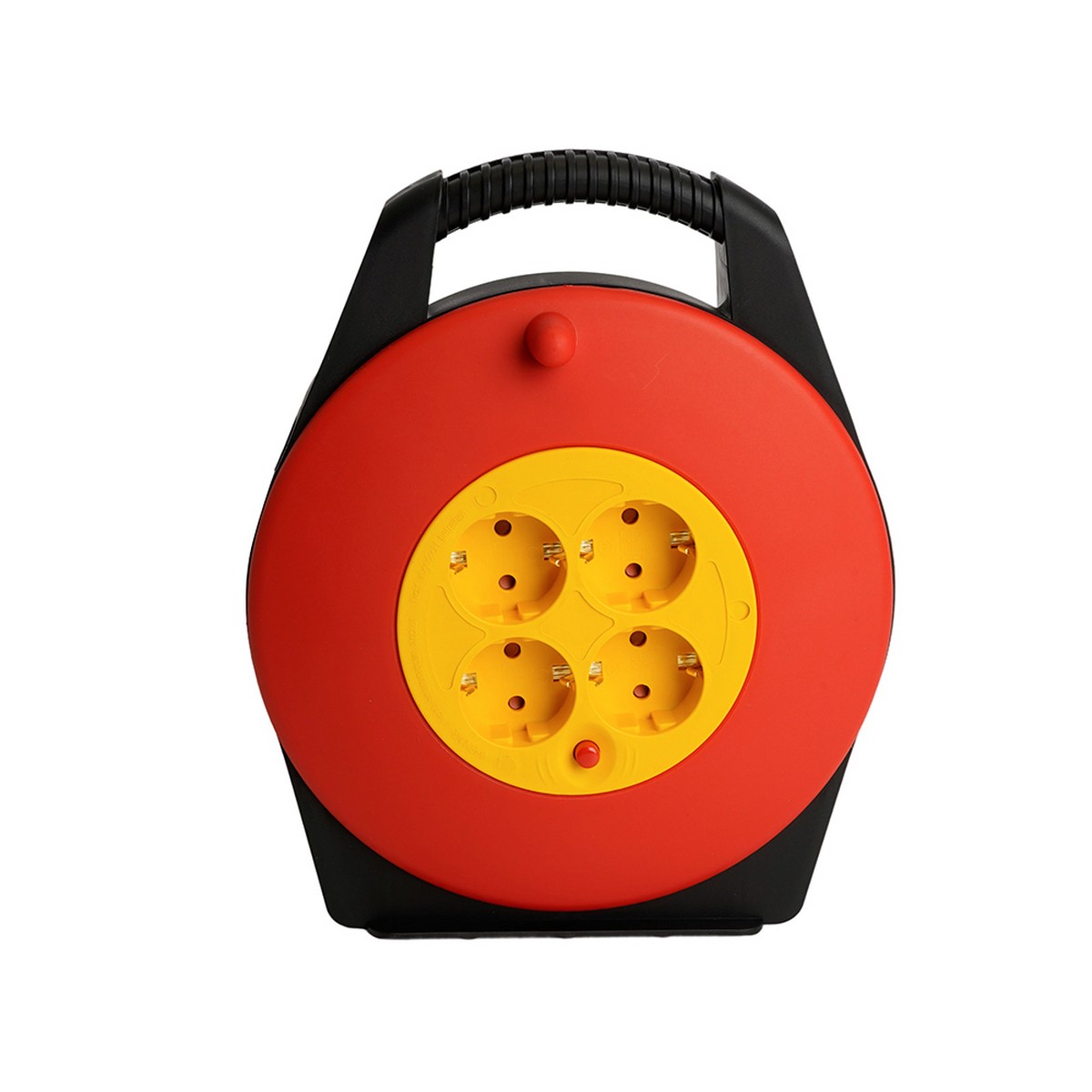 Колодки и удлинители, тройники Удлинитель-рулетка STEKKER с ручкой STD06-40-50 Standart 4 розетки с/з ПВС 3*1 черный IP20, 10м 50179 