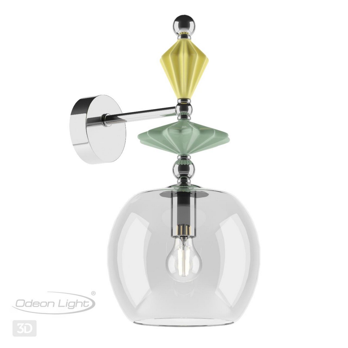 Накладные светодиодные светильники Настенный светильник ODEON LIGHT 4893/1WB BIZET 
