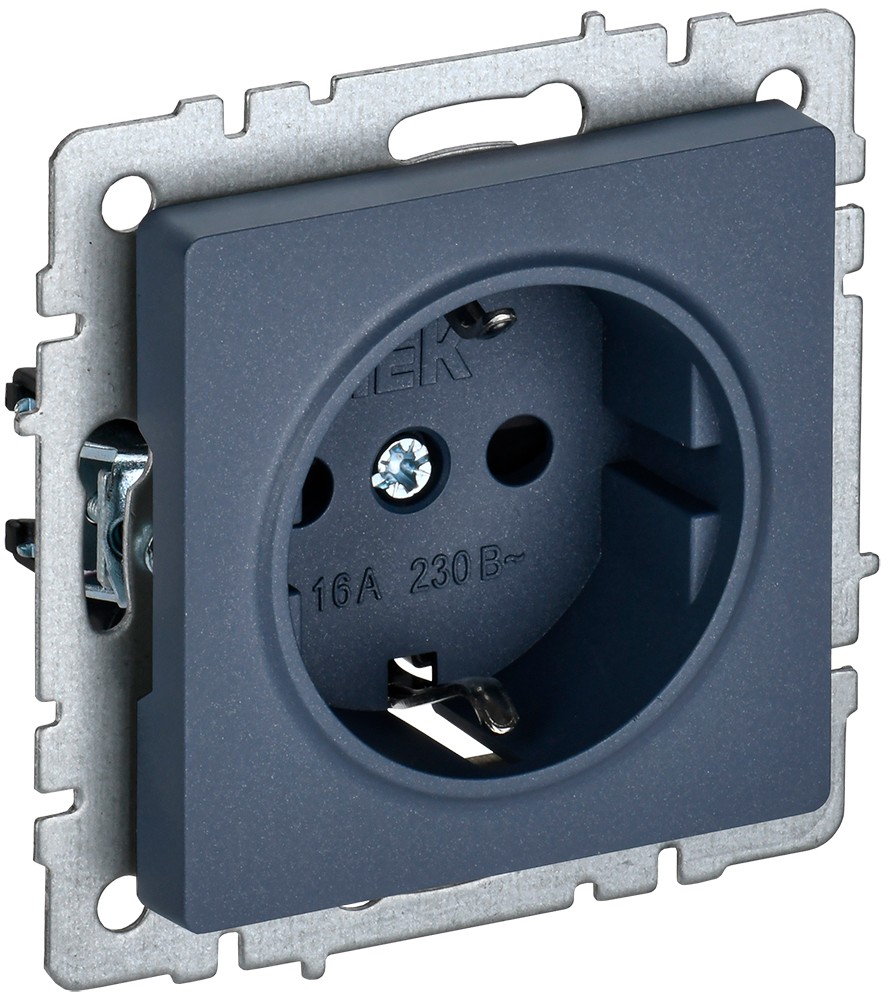 IEK Brite Маренго Розетка IEK BRITE с/з без шторок 16А РС11-1-0-БрМ маренго BR-R11-16-K35