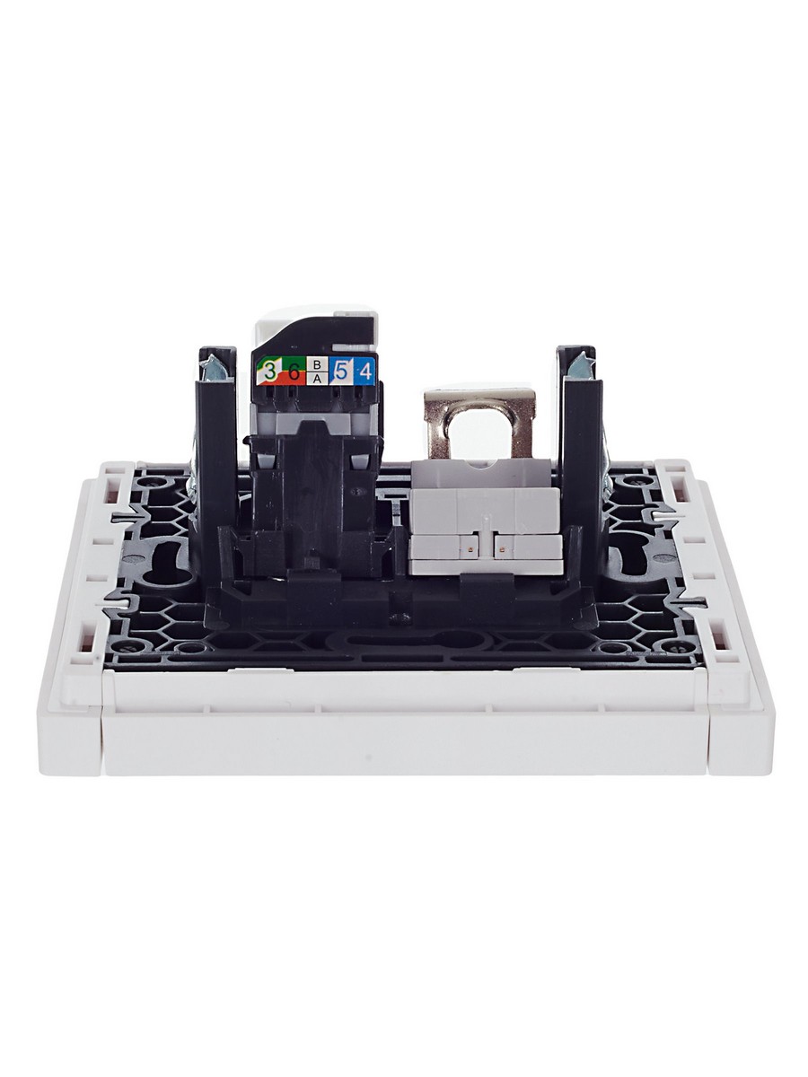 IEK FORTE&PIANO Белый Розетка IEK FORTE&PIANO Белый двойная RJ11+RJ45 кат.5E FP235