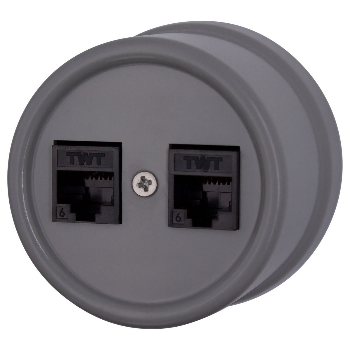 Bironi Лизетта - Ретро розетки и выключатели Розетка BIRONI Лизетта Пластик Титан RJ45 2-ая B1-302-26