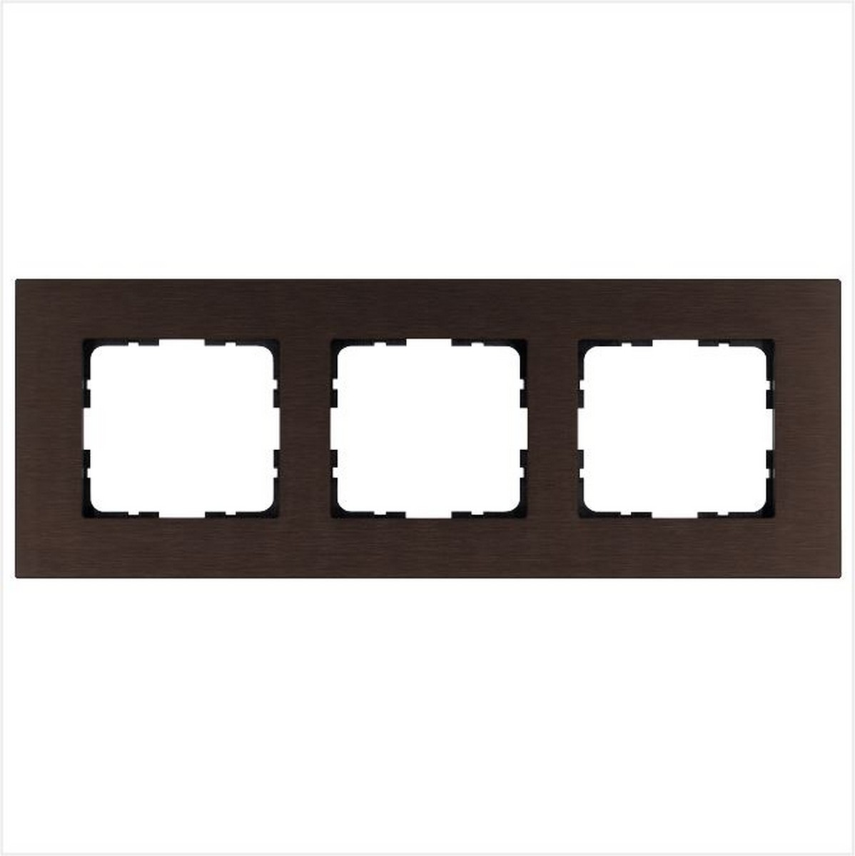 JASMART G - розетки и выключатели Рамка JASMART 3-постовая алюминий Brown METAL G1003AZ