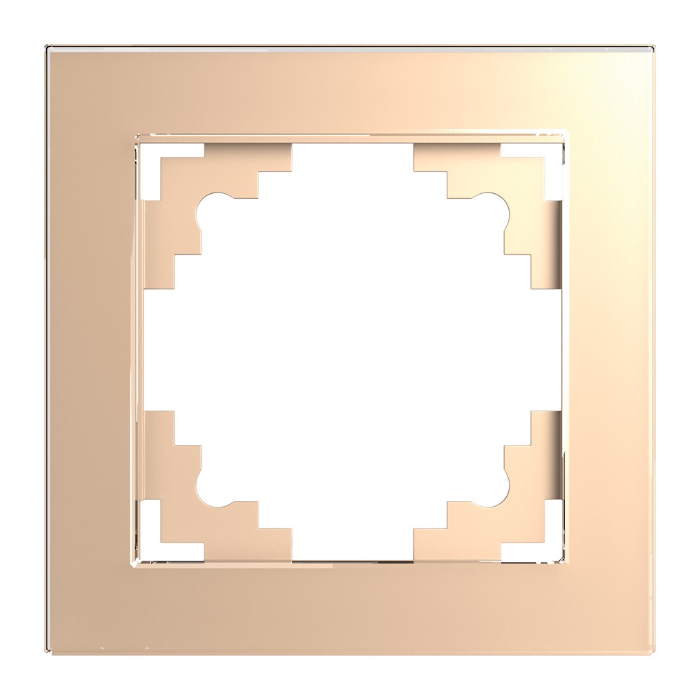 Катрин - Розетки и выключатели Stekker Рамка 1-местная стекло STEKKER GFR00-7001-02 серия Катрин шампань 39527