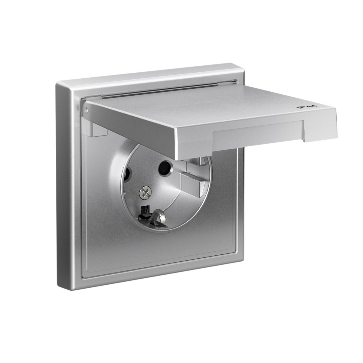 ArtGallery Алюминий Розетка Systeme Electric ArtGallery Алюминий с заземл. со шт. с крышк 16А IP44 GAL440346