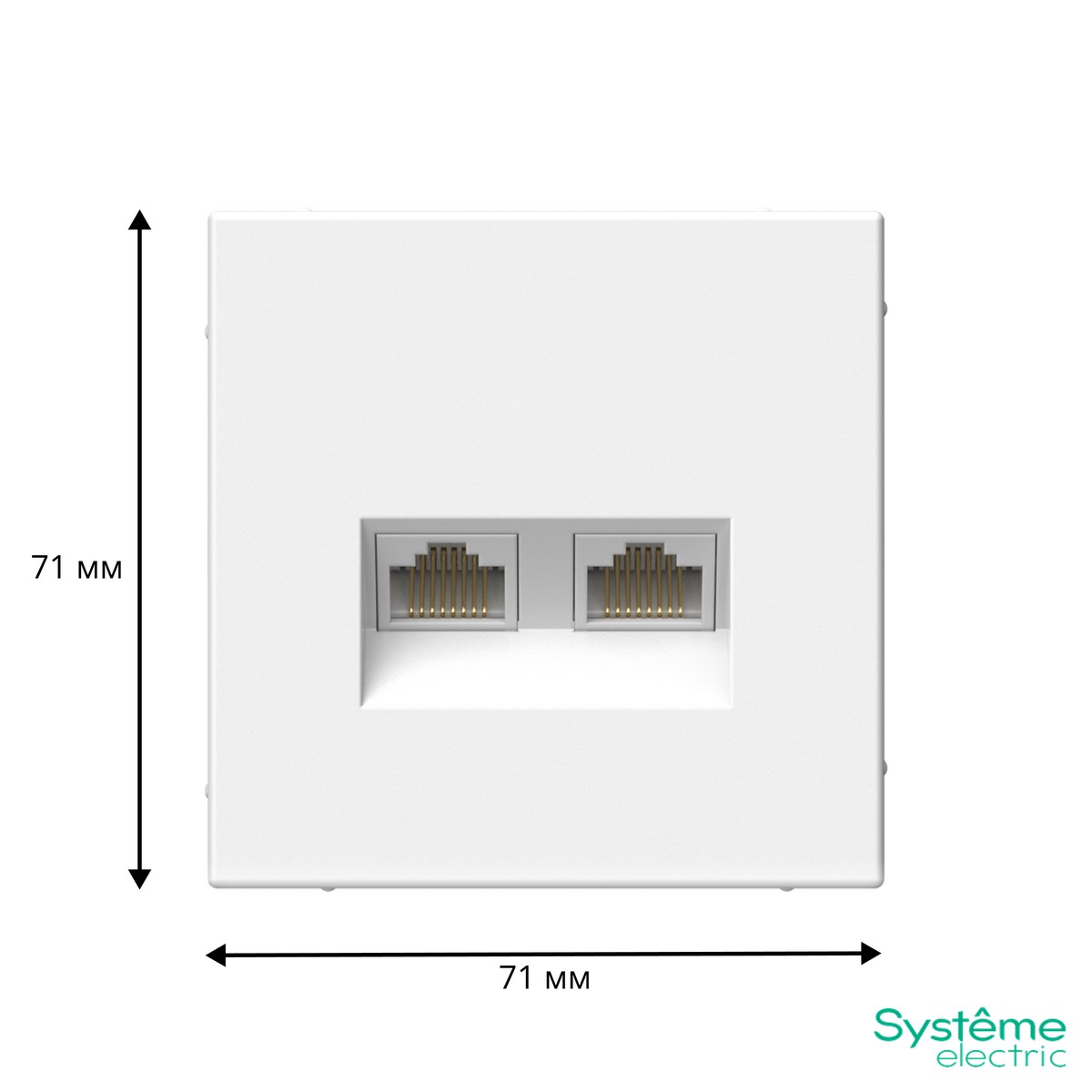 ArtGallery Белый Розетка Systeme Electric ArtGallery Белый двойная компьютерная RJ45+RJ45 кат.6А GAL000188