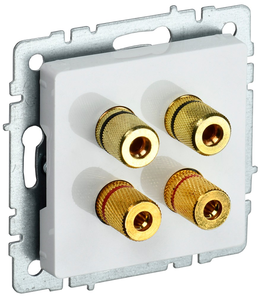 IEK Brite Белый Аудиорозетка IEK BRITE 4-местная РА10-БрБ белый BR-S40-K01
