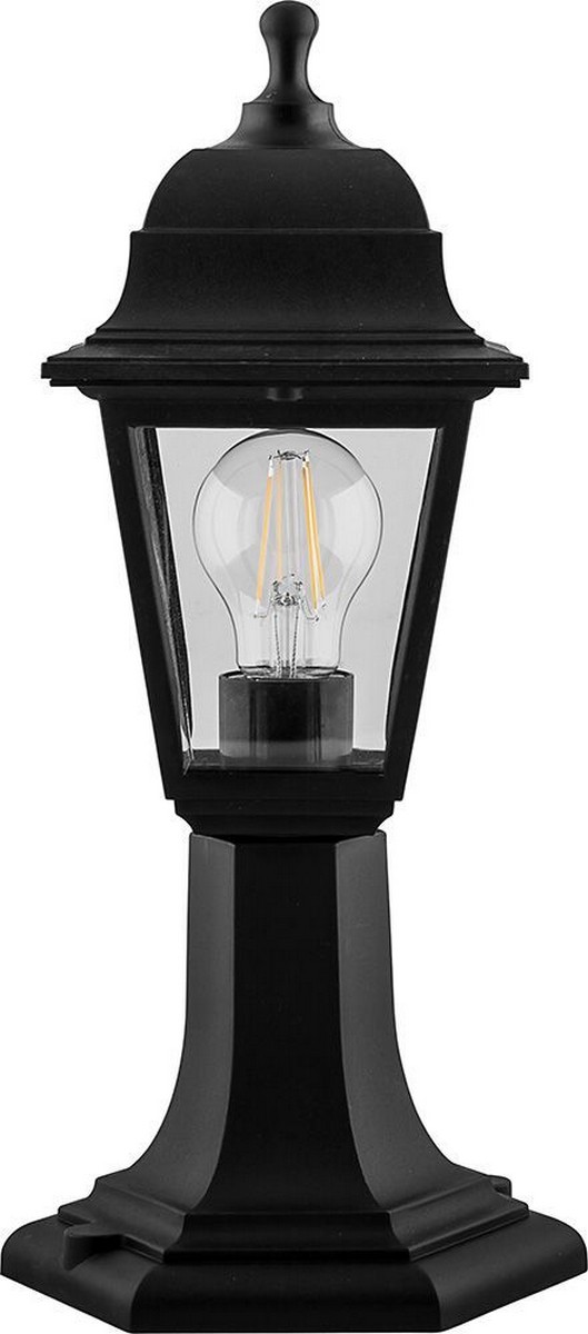 Уличные светильники на постамент Светильник Feron садово-парковый Feron НТУ 04-60-001 на постамент 4-х гранник 60W E27 черный 32271