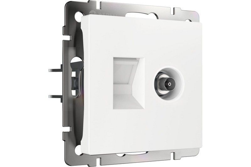 Werkel Белый механизмы Розетка Werkel ТВ+Ethernet RJ-45 6 cat. белый W1181301