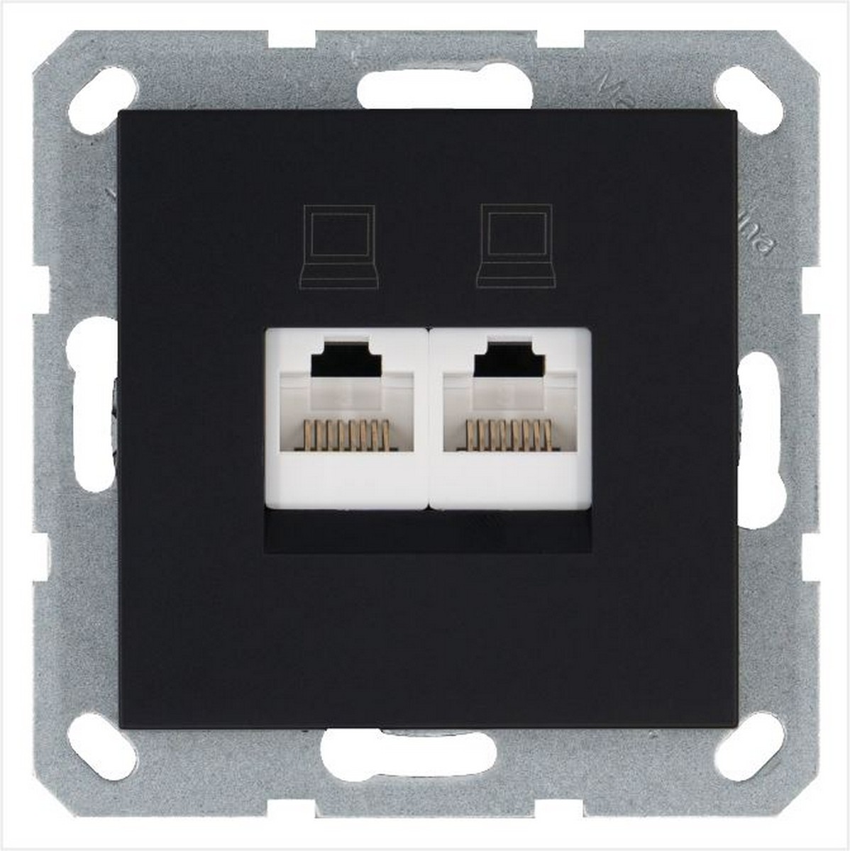 JASMART G - розетки и выключатели Интернет-розетка JASMART RJ45 двойная Антрацит G6106B