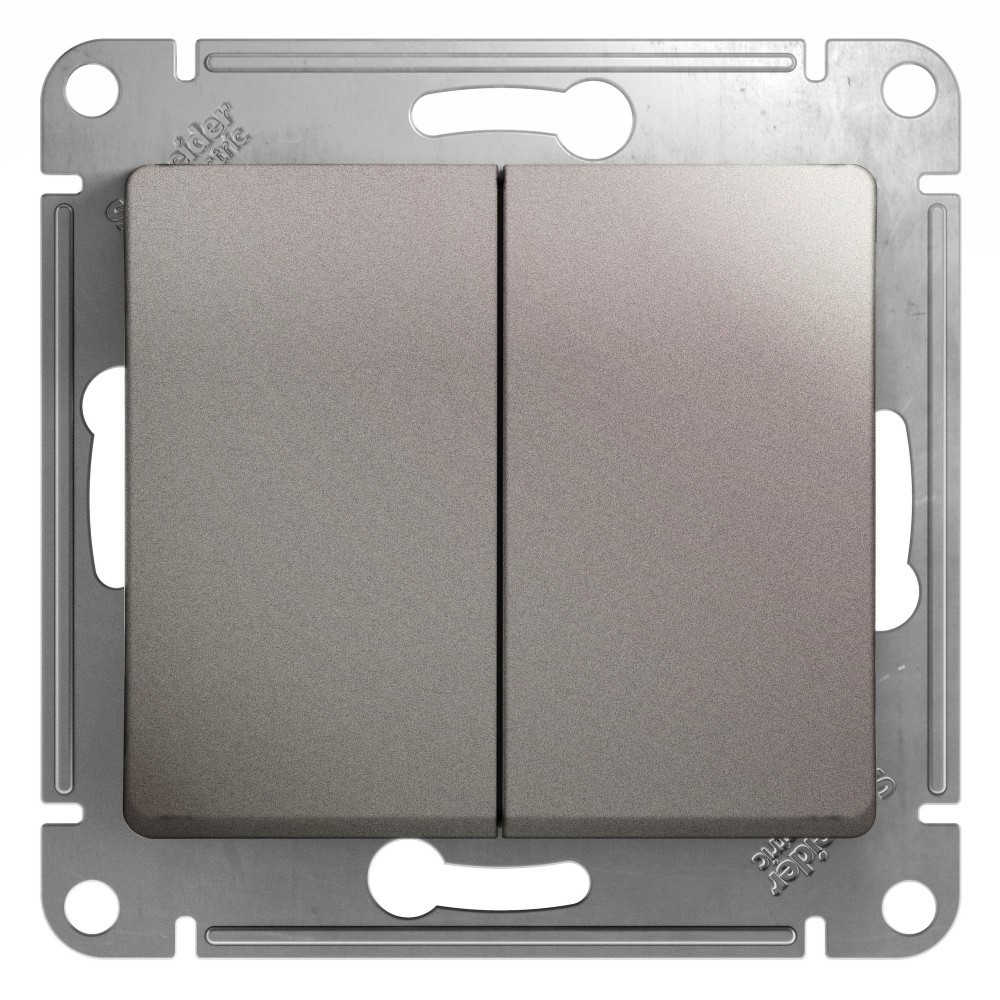 Glossa Платина Переключатель 2-клавишный Systeme Electric Glossa Платина GSL001265