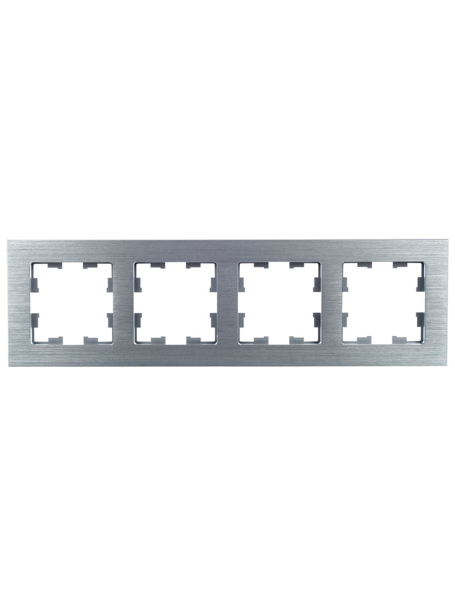 IEK Brite Рамки Рамка IEK BRITE 4-местная РУ-4-1-БрА металл алюминий BR-M42-M-K47