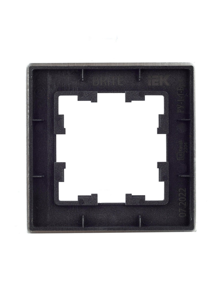 IEK Brite Рамки Рамка IEK BRITE 1-местная РУ-1-1-БрА металл алюминий BR-M12-M-K47