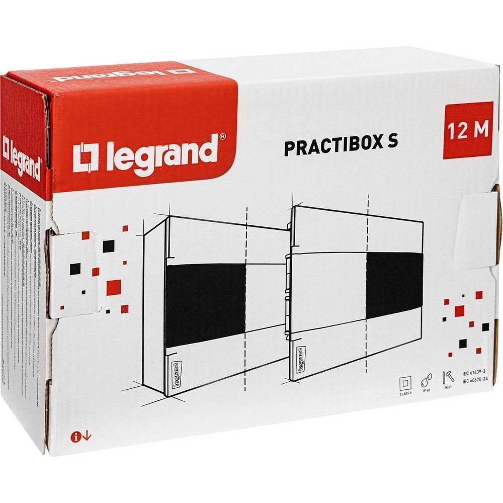 Пластиковые боксы и щиты Legrand Пластиковый щиток Legrand Practibox S Встраиваемый 12 мод 1X12 Дымчатая дверь 135551
