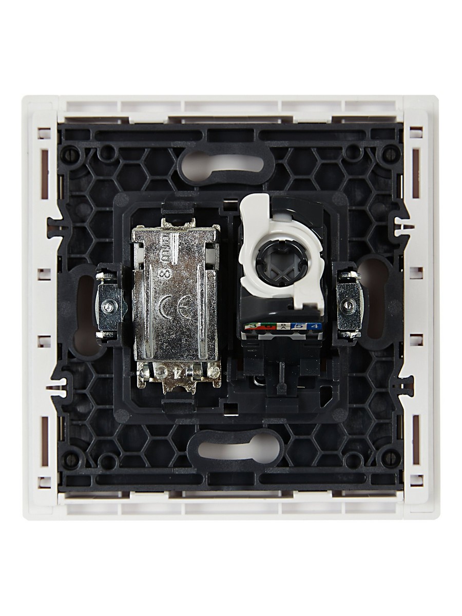 IEK FORTE&PIANO Белый Розетка IEK FORTE&PIANO Белый двойная TV+RJ45 кат.5E FP236