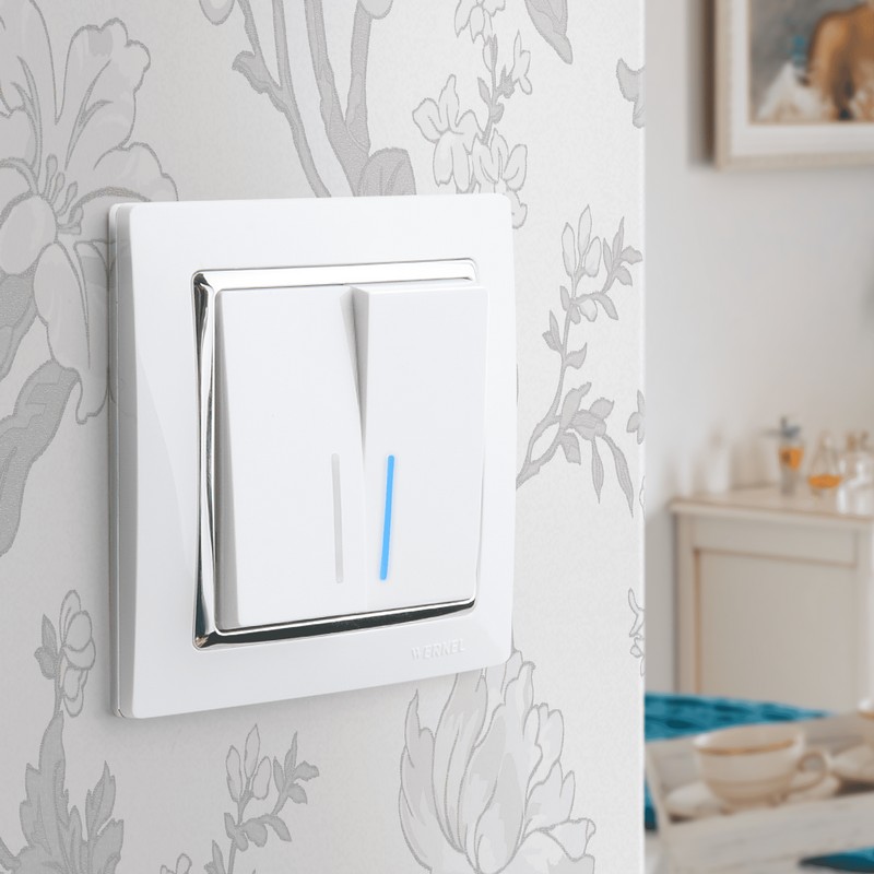 Werkel Белый механизмы Выключатель Werkel проходной двухклавишный с подсветкой белый W1122101